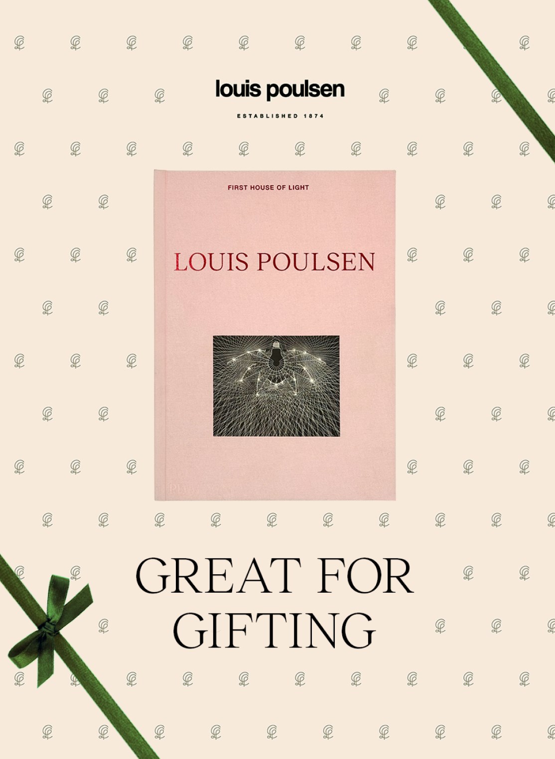 Louis Poulsen book titled First House of Light shown as a gift idea, © 2025 Louis Poulsen.